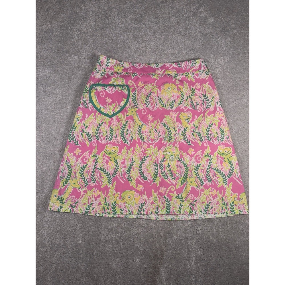Lilly Pulitzer vintage pink jungle animal print mini skirt‎ 6